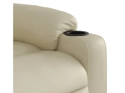 Poltrona de massagens reclinável couro artificial cor creme SHL832855