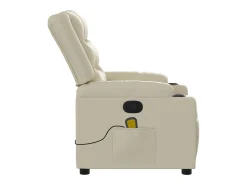 Poltrona de massagens reclinável couro artificial cor creme SHL832855