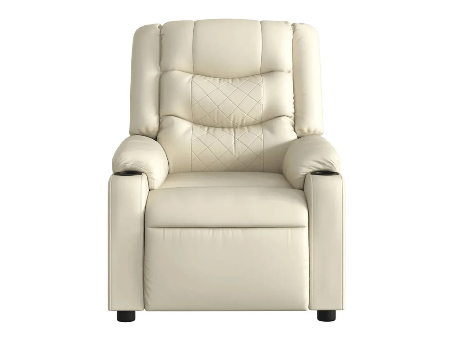 Poltrona de massagens reclinável couro artificial cor creme SHL832855