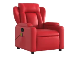 Poltrona de massagens reclinável couro artificial vermelho SHL728999