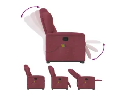 Poltrona de massagens reclin. elevatória tecido vermelho tinto SHL69840
