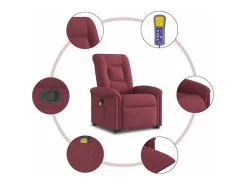 Poltrona de massagens reclin. elevatória tecido vermelho tinto SHL437090