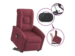 Poltrona de massagens reclin. elevatória tecido vermelho tinto SHL437090