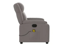 Poltrona de massagens reclinável tecido cinzento-acastanhado