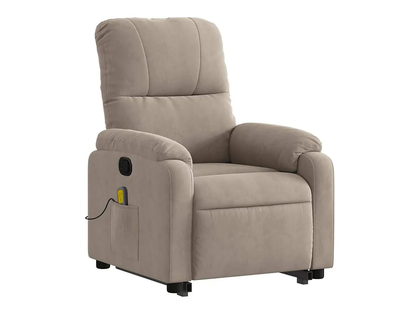 Poltrona de massagens reclinável microfibra cinza-acastanhado