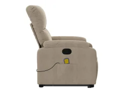 Poltrona de massagens reclinável microfibra cinza-acastanhado