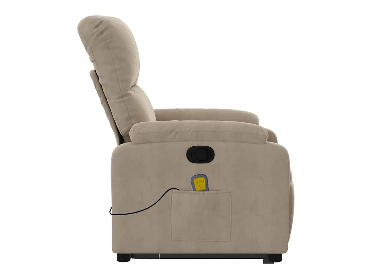 Poltrona de massagens reclinável microfibra cinza-acastanhado