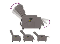 Poltrona de massagens reclinável tecido cinzento-acastanhado SHL463547