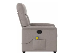 Poltrona de massagens reclinável tecido cinzento-acastanhado SHL883352