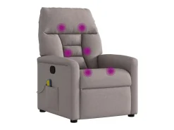 Poltrona de massagens reclinável tecido cinzento-acastanhado SHL883352