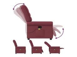 Poltrona de massagens reclinável tecido vermelho tinto SHL116899
