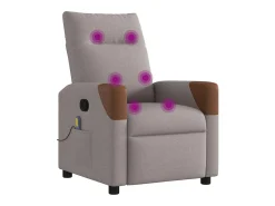 Poltrona de massagens reclinável tecido cinzento-acastanhado SHL773796