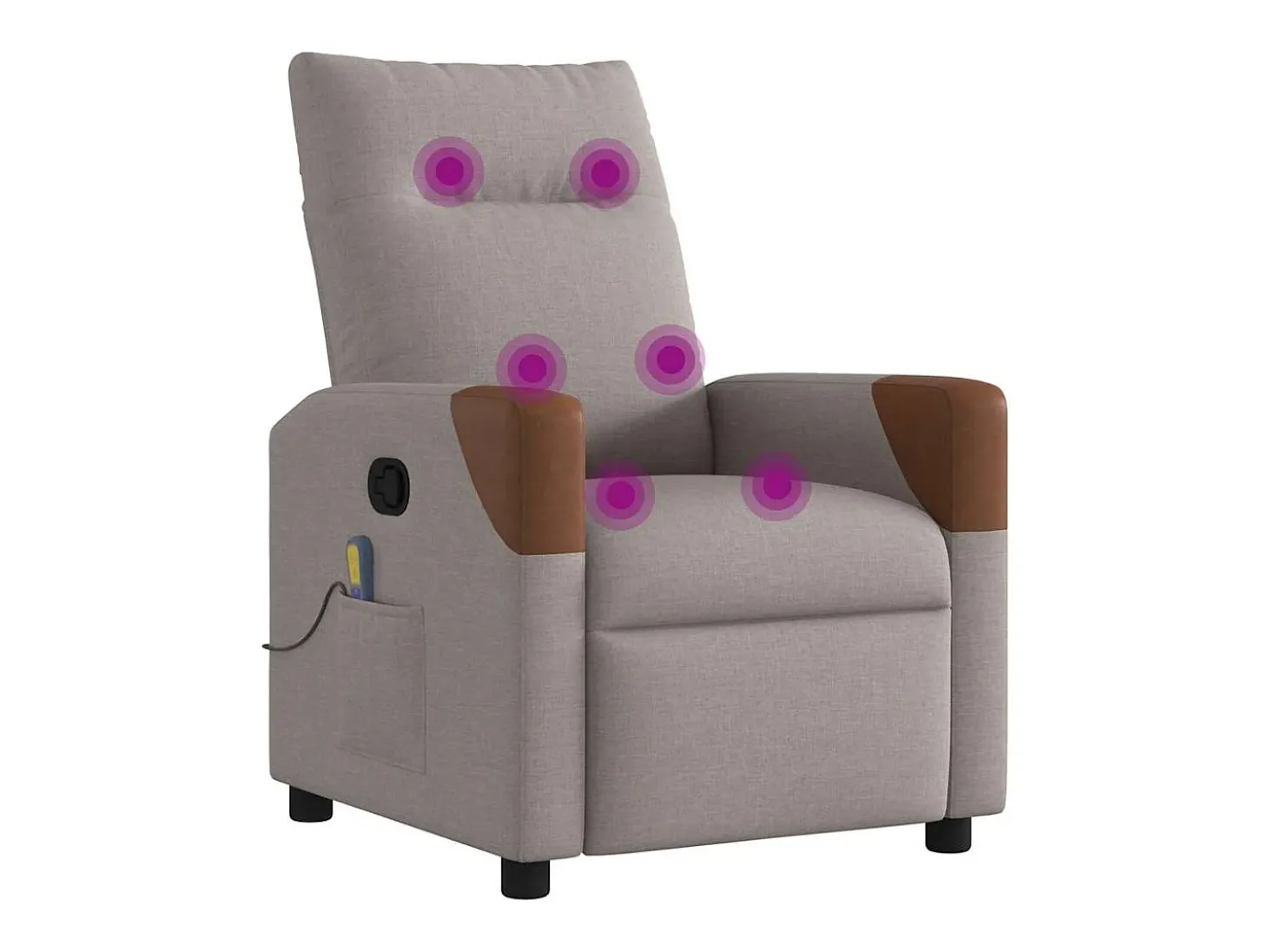 Poltrona de massagens reclinável tecido cinzento-acastanhado SHL773796