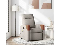 Poltrona de massagens reclinável tecido cinzento-acastanhado SHL773796