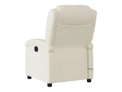 Poltrona de massagens reclinável couro artificial cor creme SHL886685