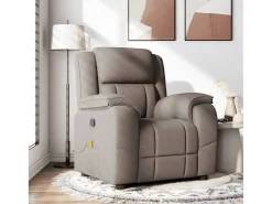 Poltrona de massagens reclinável tecido cinzento-acastanhado SHL459951