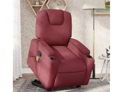 Poltrona de massagens reclin. elevatória tecido vermelho tinto SHL54335