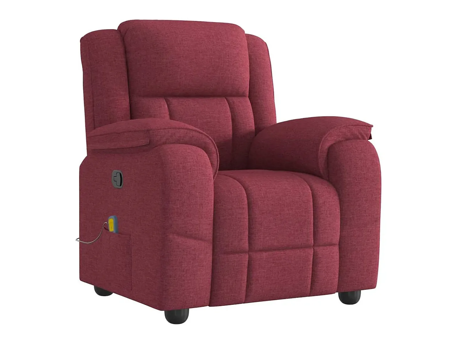 Poltrona de massagens reclinável tecido vermelho tinto