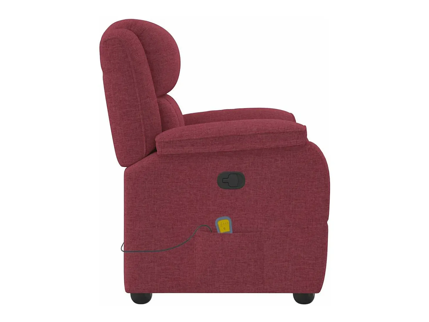 Poltrona de massagens reclinável tecido vermelho tinto