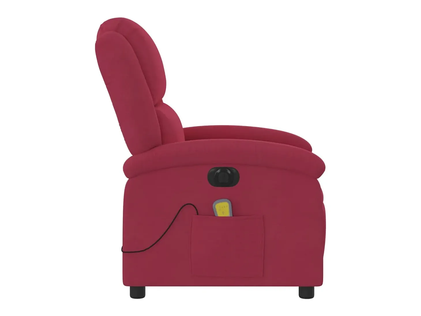 Poltrona de massagens reclinável elétrica veludo vermelho tinto SHL382984