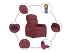 Poltrona de massagens reclinável tecido vermelho tinto SHL39008