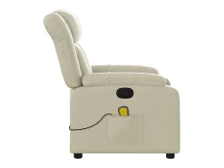 Poltrona de massagens reclinável couro artificial cor creme SHL710984