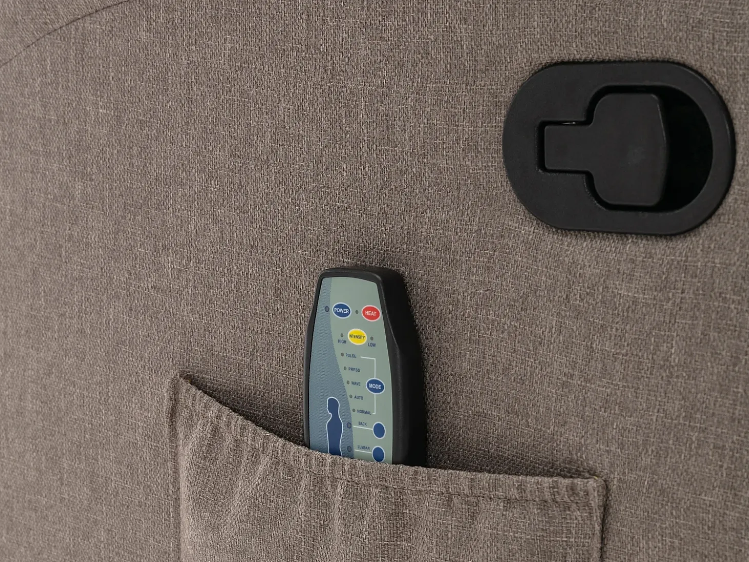 Poltrona de massagens tecido taupe, toques e vibrações - SILVANO