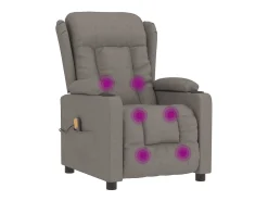 Poltrona de massagens tecido cinza-acastanhado