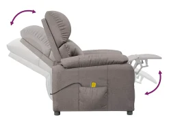 Poltrona de massagens tecido cinza-acastanhado