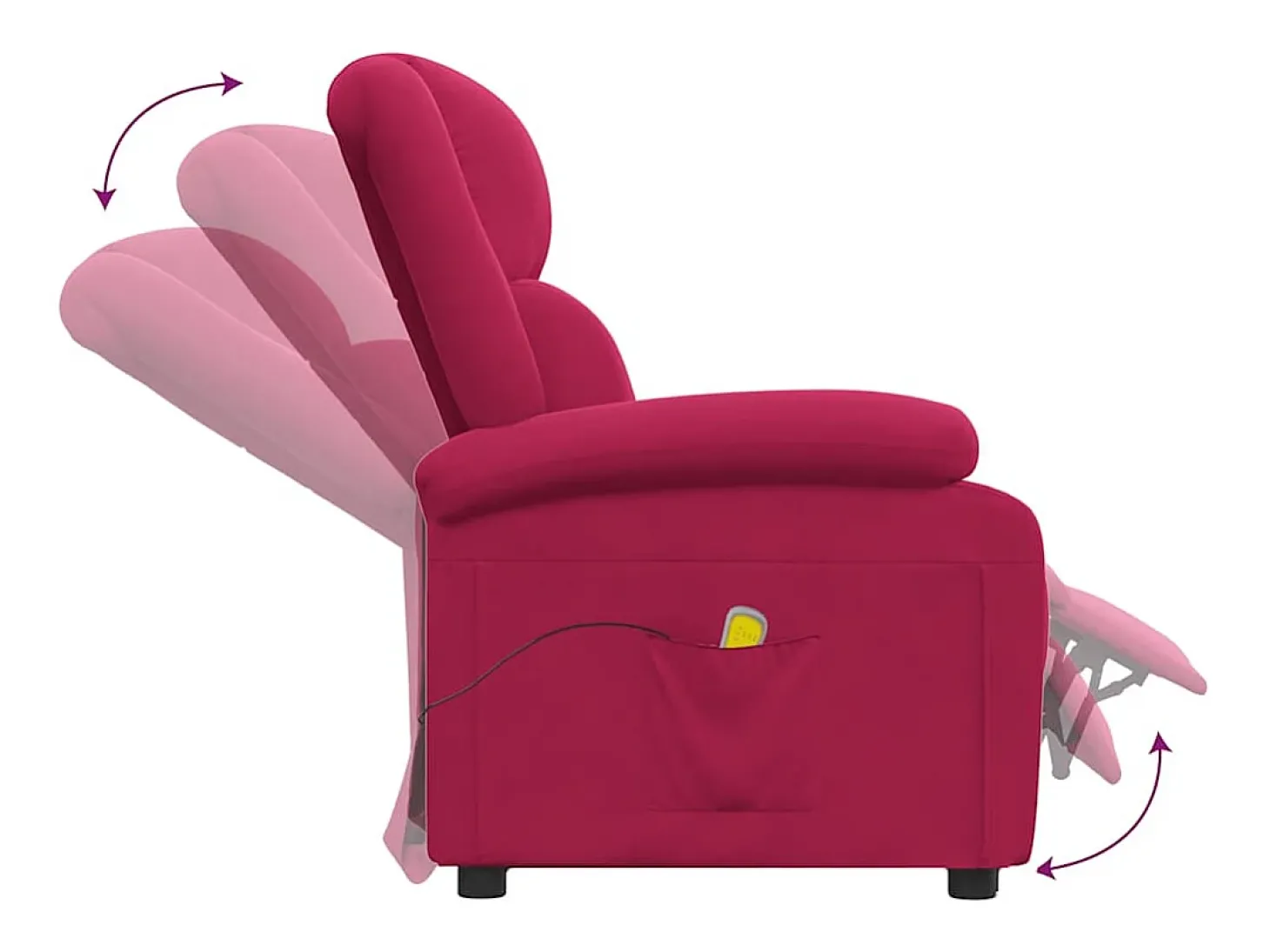 Poltrona de massagens veludo vermelho tinto