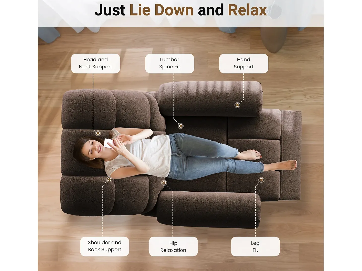 Poltrona de relaxamento elétrico com apoio de pé e USB, veludo de pelúcia, cadeira de lazer ajustável, anti-estática, 96x97x104cm, Brown