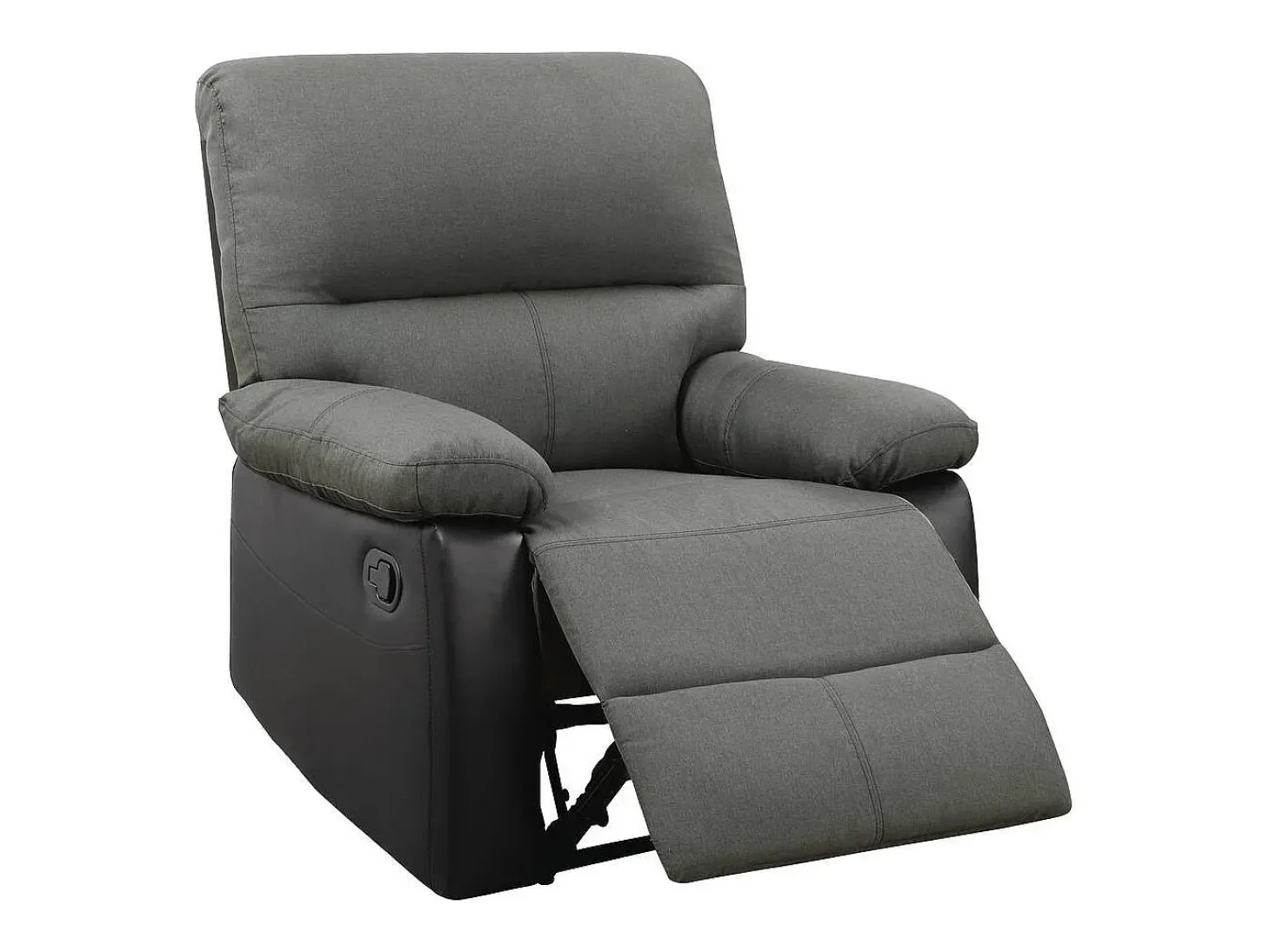 Poltrona de relaxamento "Lincoln" - 90 x 89 x 103 cm - Preto/Cinza escuro