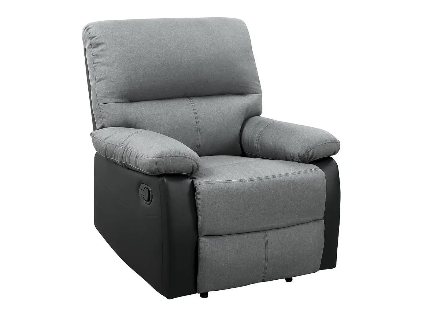 Poltrona de relaxamento "Lincoln" - 90 x 89 x 103 cm - Preto/Cinza escuro