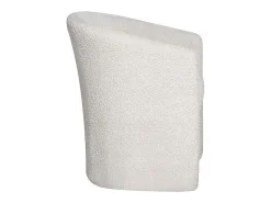Poltrona de sala confortável em tecido bouclé branco. Coleção KYOTO