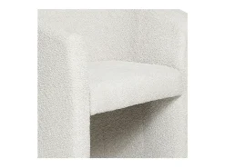 Poltrona de sala confortável em tecido bouclé branco. Coleção KYOTO