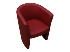 Poltrona Dpanett, Poltrona de sala, Assento acolchoado, Cadeira com braços em couro ecológico, 64x63h76 cm, Vermelho