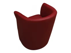 Poltrona Dpanett, Poltrona de sala, Assento acolchoado, Cadeira com braços em couro ecológico, 64x63h76 cm, Vermelho