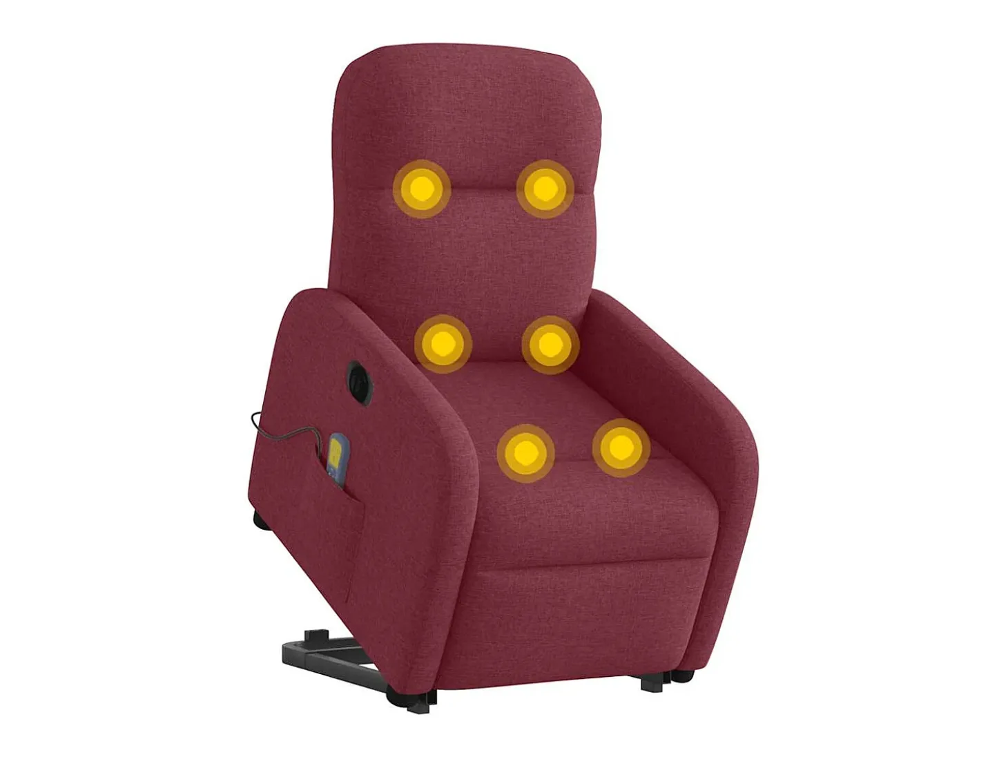 Poltrona elevatória de massagens elétrica tecido vermelho tinto SHL31113