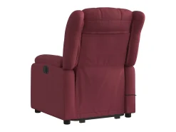 Poltrona elevatória de massagens elétrica tecido vermelho tinto