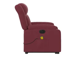 Poltrona elevatória de massagens elétrica tecido vermelho tinto