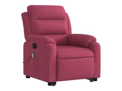Poltrona elevatória de massagens veludo vermelho tinto SHL212627