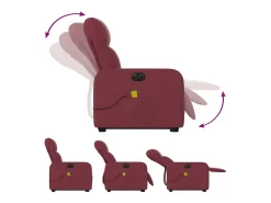 Poltrona elevatória de massagens elétrica tecido vermelho tinto SHL734471