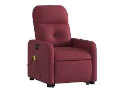 Poltrona elevatória de massagens elétrica tecido vermelho tinto SHL734471