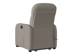 Poltrona elevatória de massagens tecido cinzento-acastanhado