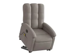 Poltrona elétrica elevatória massagens tecido cinza-acastanhado SHL19556