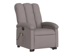 Poltrona elétrica elevatória massagens tecido cinza-acastanhado SHL19556