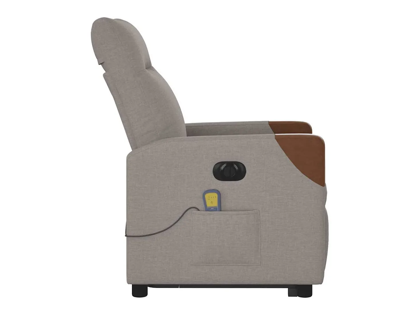 Poltrona elétrica elevatória massagens tecido cinza-acastanhado SHL33117