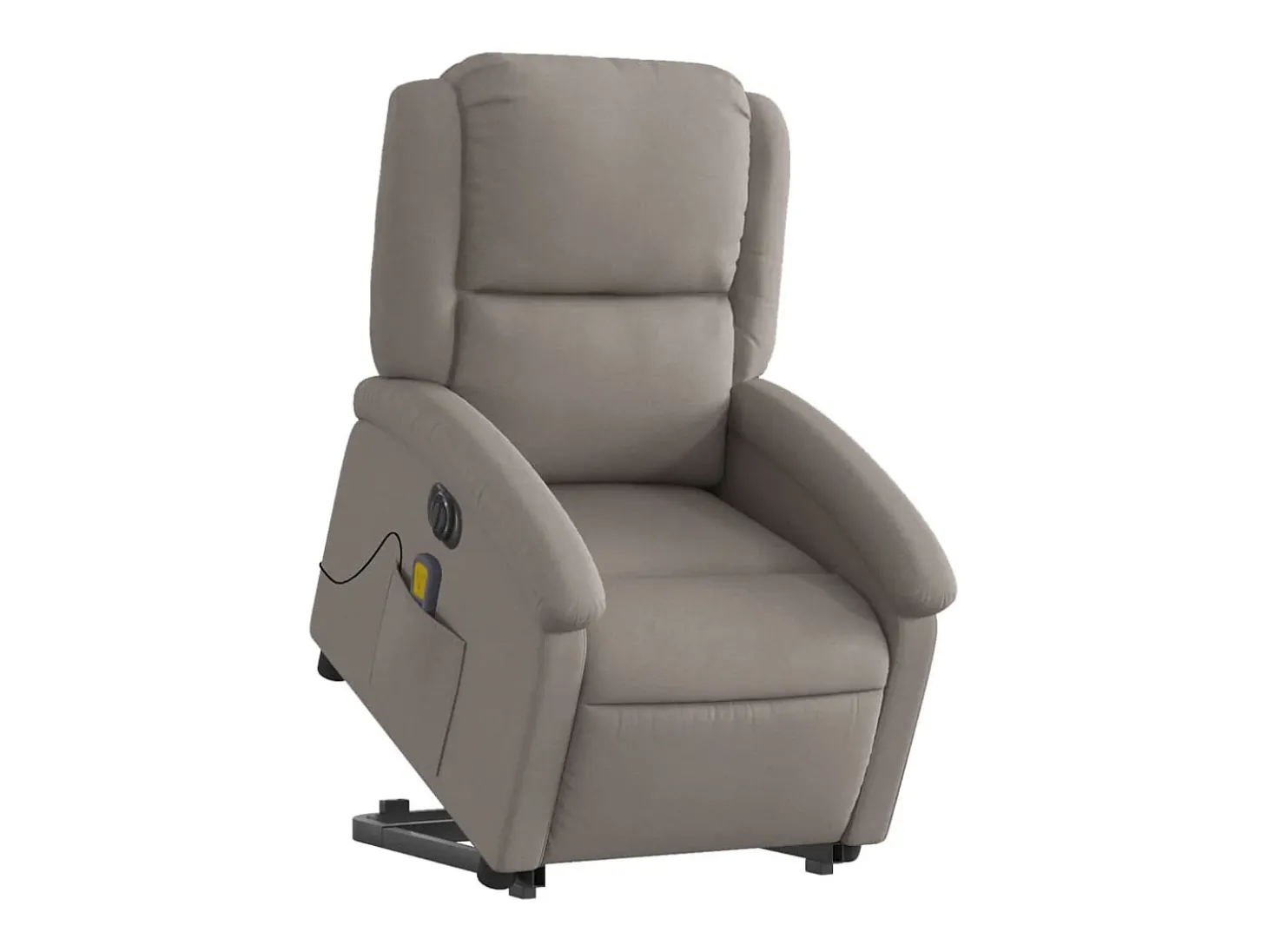 Poltrona elétrica elevatória massagens tecido cinza-acastanhado SHL670479