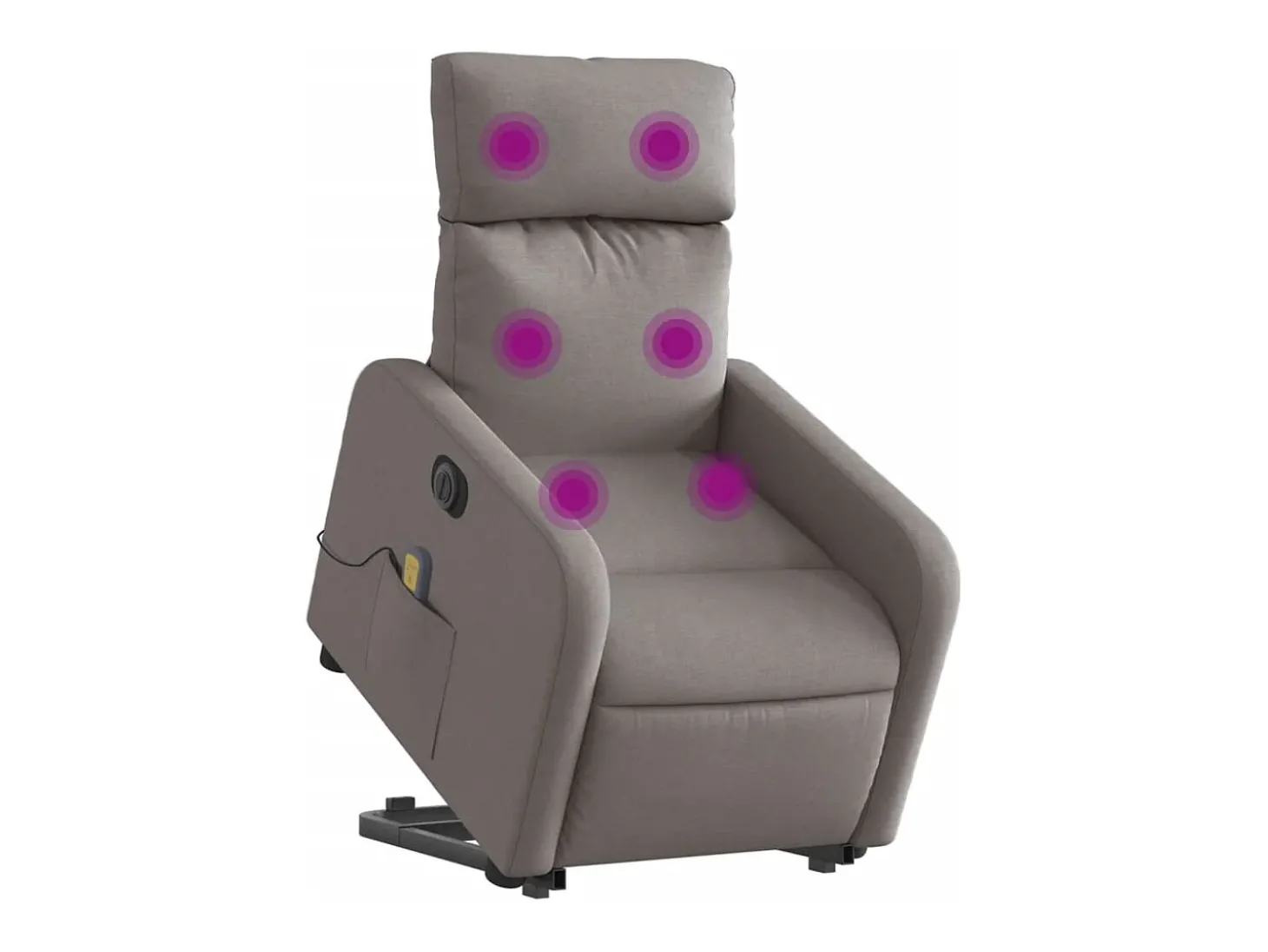 Poltrona elétrica elevatória massagens tecido cinza-acastanhado SHL351508