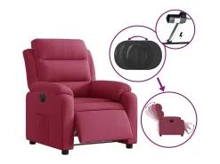 Poltrona elétrica reclinável veludo vermelho tinto SHL433240